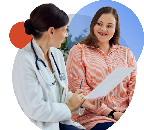 Patient Wearing Wearable Sensor Speaking with Doctor