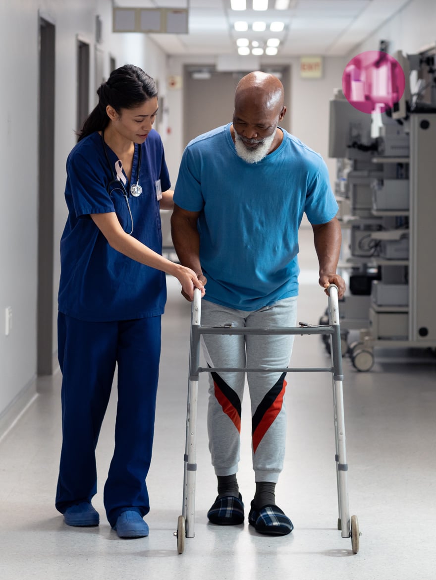 Patient performing 6-minute walk